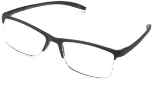 foster grant men's paolo square reading glasses, black/transparent, 59 mm + 2