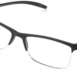 Foster Grant Men's Paolo Square Reading Glasses, Black/Transparent, 59 mm + 2