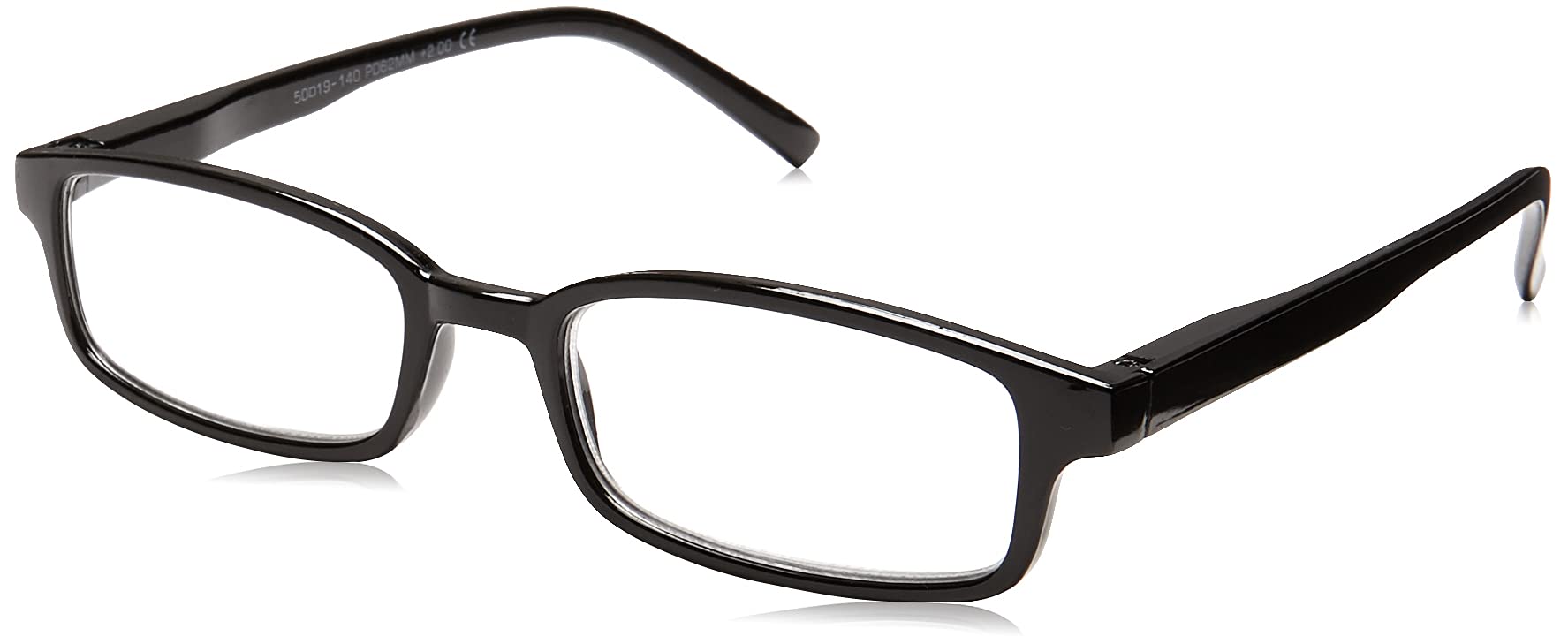 Foster Grant mens Boston Square Glasses Reading Glasses, Black/Transparent, 59 mm US