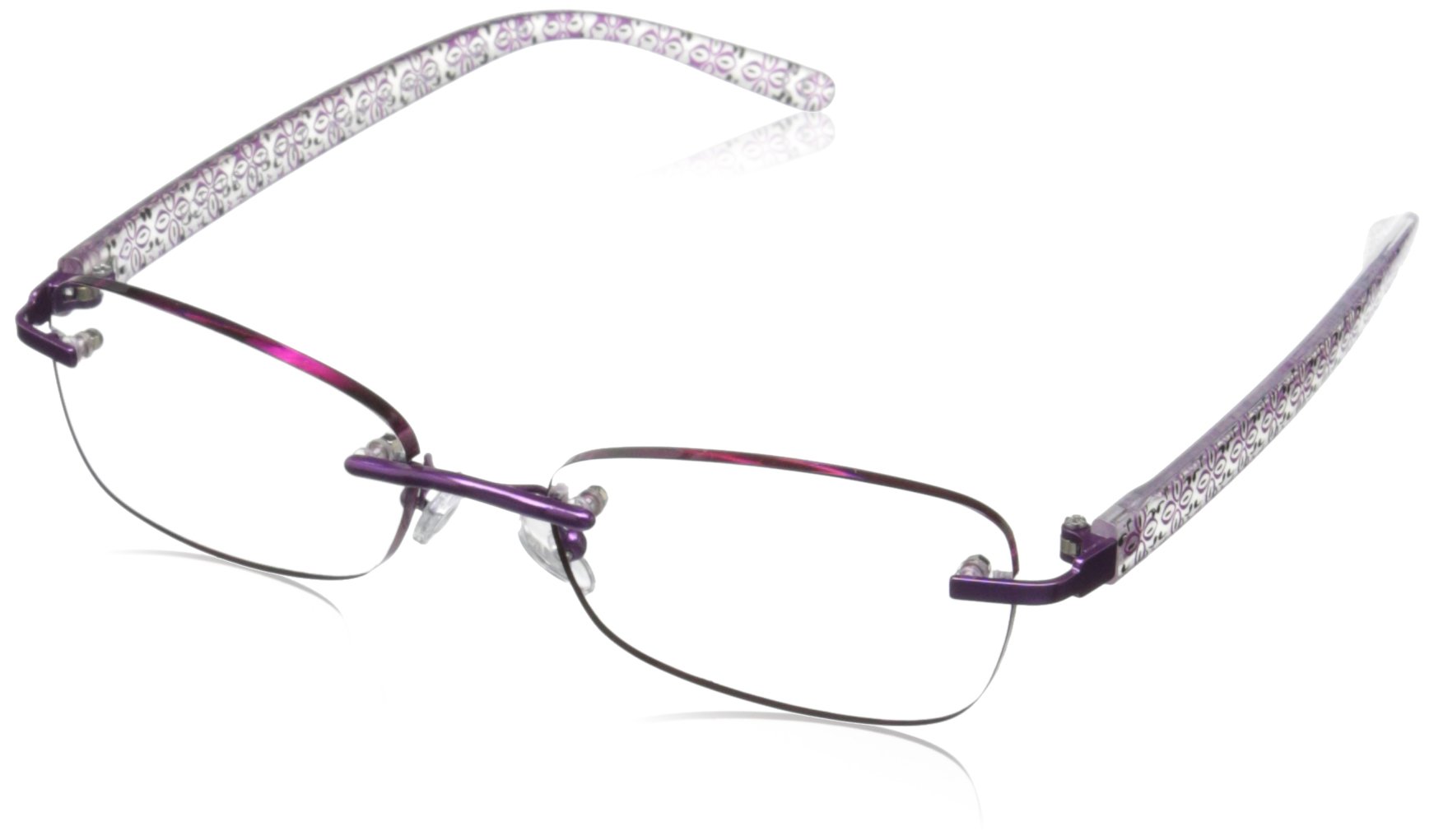 Foster Grant Daniella Reading Glasses, Purple/Transparent, 59 mm