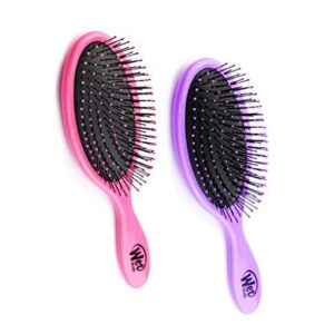 Wet Brush Original Detangler Hair Brush - Pink And Purple - Exclusive Ultra-soft IntelliFlex Bristles - Glide Through Tangles With Ease For All Hair Types For Women, Men, Wet And Dry Hair (Pack of 2)