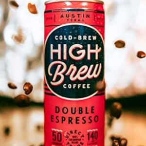 High Brew Coffee, Cold Brew, Double Espresso, 8 Fl Oz Can (Pack of 12) - Packaging May Vary