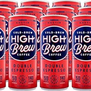 High Brew Coffee, Cold Brew, Double Espresso, 8 Fl Oz Can (Pack of 12) - Packaging May Vary