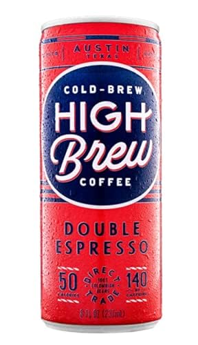 High Brew Coffee, Cold Brew, Double Espresso, 8 Fl Oz Can (Pack of 12) - Packaging May Vary