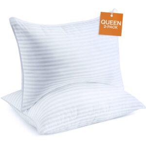 sleep restoration gel pillow - (2 pack queen) best hotel quality comfortable and plush cooling gel fiber filled pillow