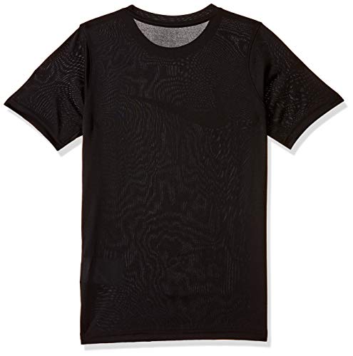 NIKE Boys' Dry Short Sleeve Swoosh Solid Tee, Black/White, X-Large