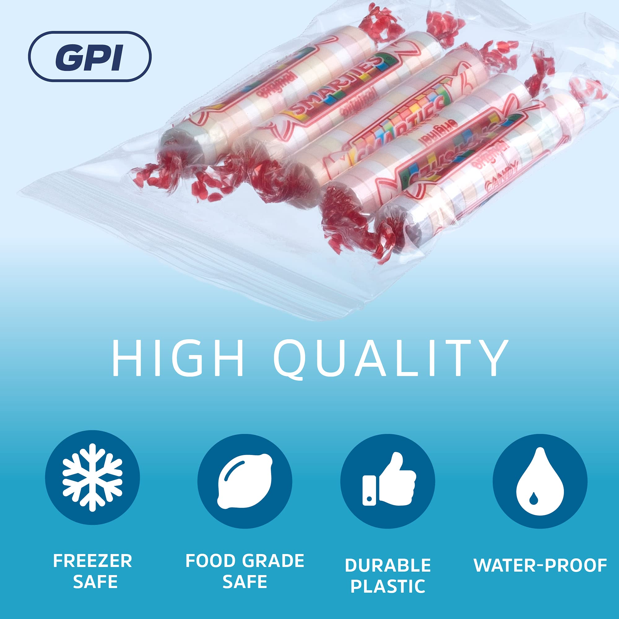 3 x 5 inches, 2Mil Clear Reclosable zip Bags, case of 1,000 GPI Brand