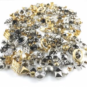 Nailheads - Spots - Studs - 500 pcs Mixed Nailheads - Mixed Studs - Mixed Shapes, Sizes and Colors - Premium Quality Brass Nailheads