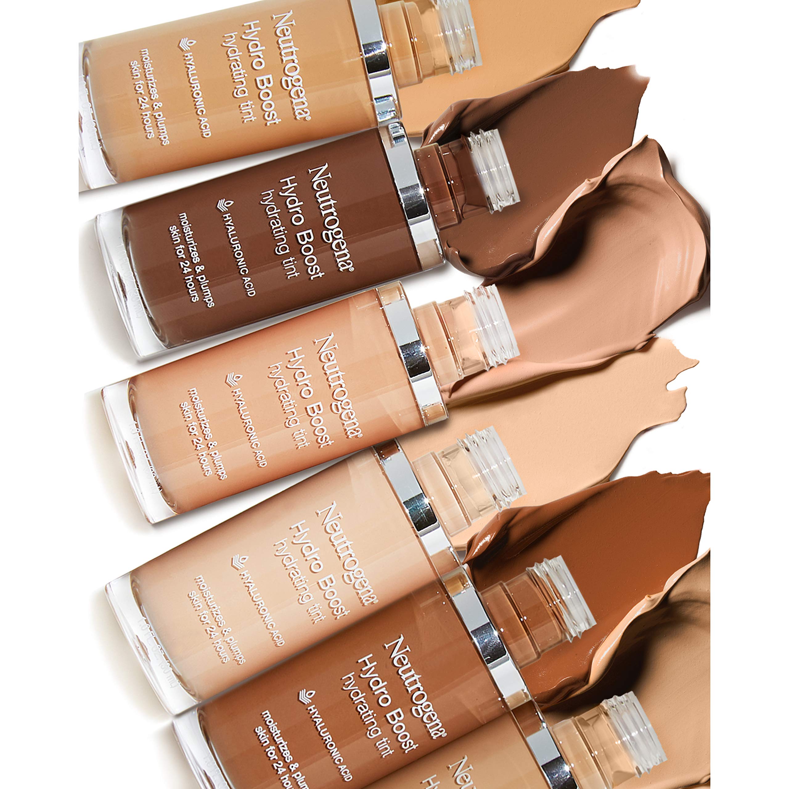 Neutrogena Hydro Boost Hydrating Tint with Hyaluronic Acid, Lightweight Water Gel Formula, Moisturizing, Oil-Free & Non-Comedogenic Liquid Foundation Makeup, 40 Nude Color, 1.0 fl. oz