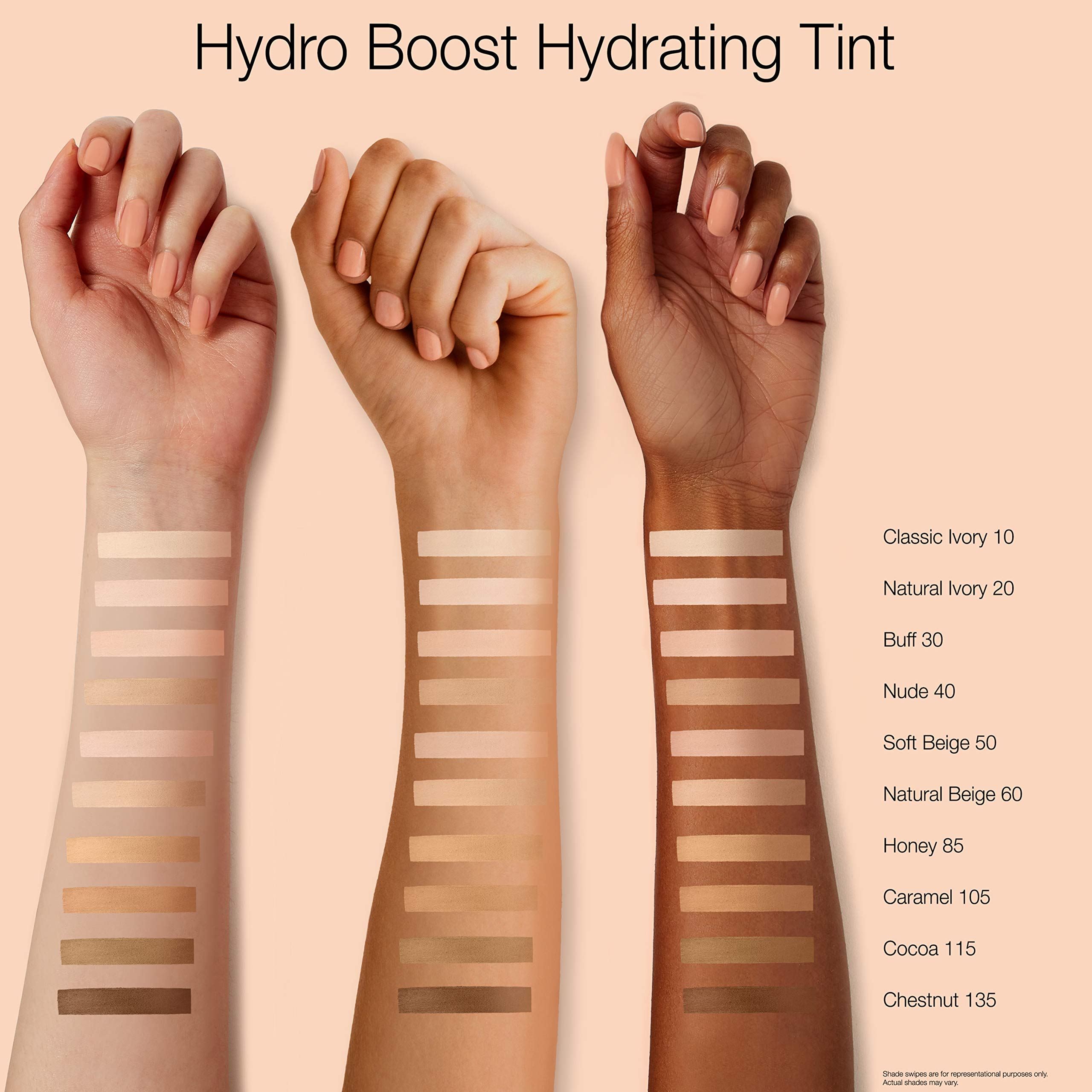 Neutrogena Hydro Boost Hydrating Tint with Hyaluronic Acid, Lightweight Water Gel Formula, Moisturizing, Oil-Free & Non-Comedogenic Liquid Foundation Makeup, 40 Nude Color, 1.0 fl. oz