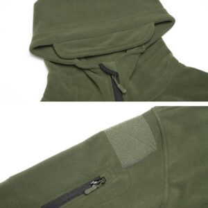 ReFire Gear Men's Warm Military Tactical Sport Fleece Hoodie Jacket, Army Green, SMall