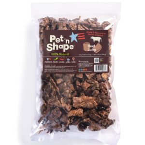 pet 'n shape beef lung dog treats – made and sourced in the usa - training treat, 1 pound