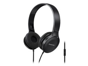 panasonic lightweight foldable headphones with microphone, call controller and 3.9 ft audio cord compatible with iphone, blackberry, android - rp-hf100m-k - on-ear headphones (black)