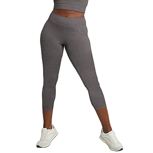 Hanes Women's Stretch Jersey Capri, Charcoal Heather, Large