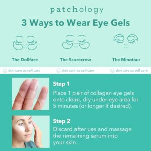 Patchology Eye Gels Patch (5 Pairs) - Natural Eye Patches for Puffy Eyes, Dark Circles and Eye Bags - Eye Mask Skincare for All Skin Types - Beauty & Personal Care Eye Patch