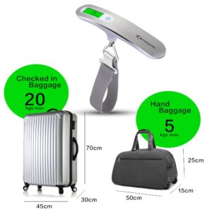 Luggage Scale MYCARBON Digital Scale High Precision Hanging Scale 110 lb/ 50KG With Backlit Ultra Portable Scale Stainless Steel Digital Travel Scale for Luggage,Perfect for Home Use and Gifts