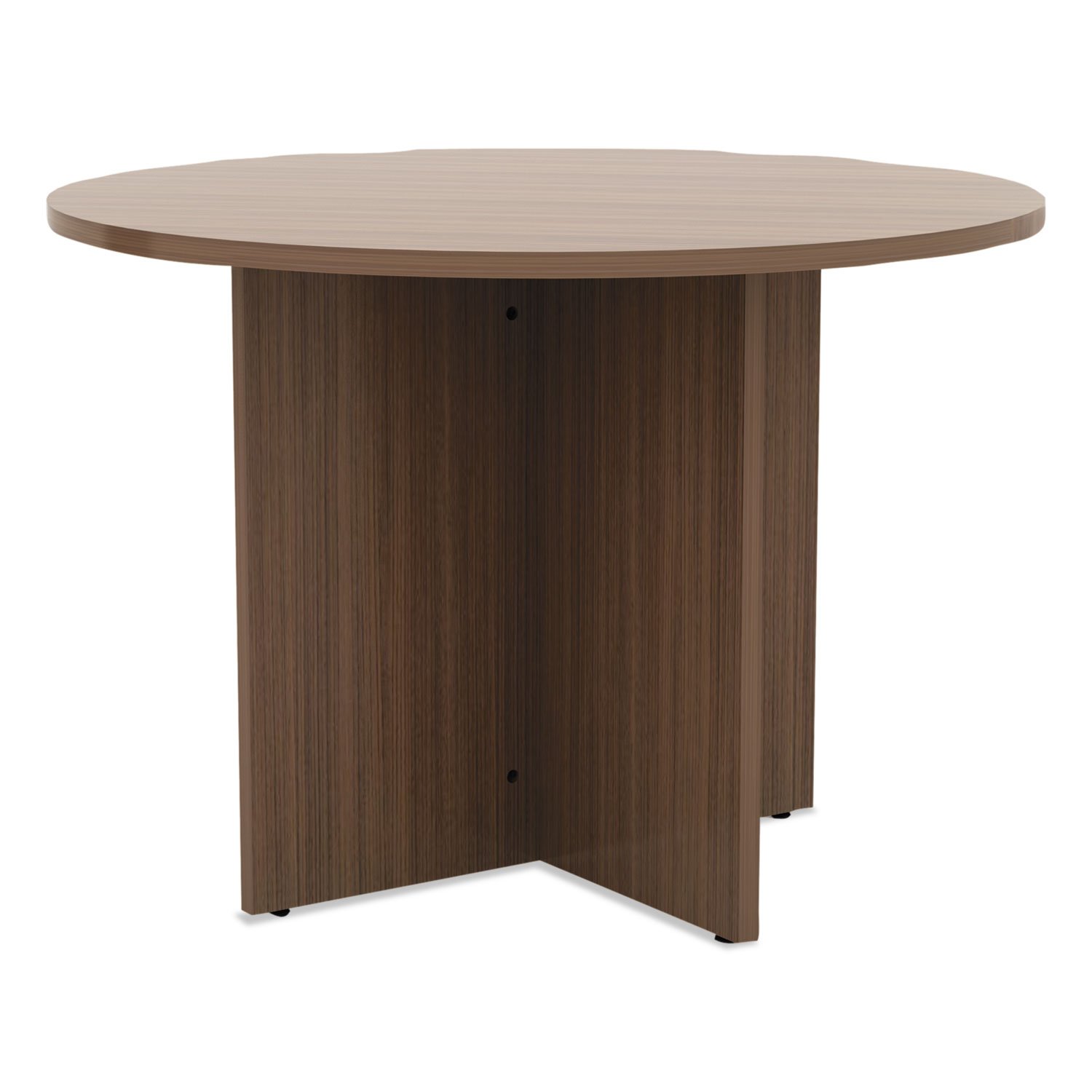 Alera ALEVA7142WA 42 in. x 29.5 in. Valencia Round Conference Table with Legs - Modern Walnut