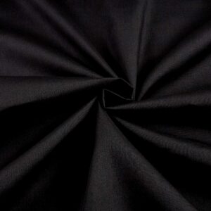 60" Poly Cotton Broadcloth Black, Fabric by the Yard