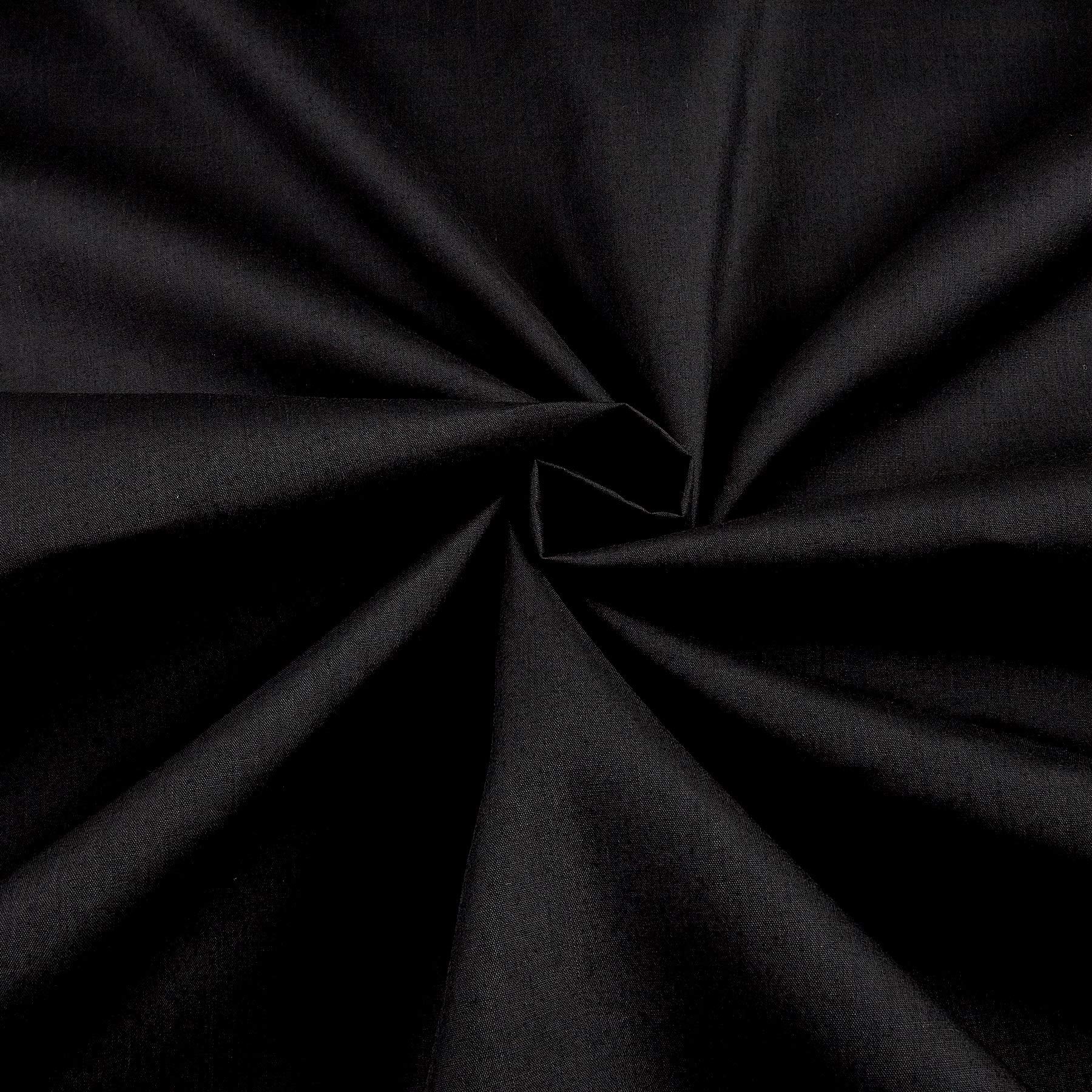 60" Poly Cotton Broadcloth Black, Fabric by the Yard