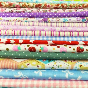 flic-flac 50pcs 8 x 8 inches (20cmx20cm) Cotton Fabric Squares Quilting Sewing Floral Precut Fabric Square Sheets for Craft Patchwork (50pcs 20cm*20cm)