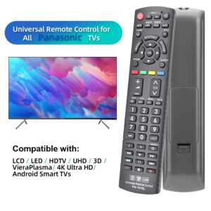 Gvirtue Universal Remote Control Compatible Replacement for Panasonic TV/ VIERA Link/ HDTV/ 3D/ LCD/ LED, N2QAYB000485 N2QAYB000100 N2QAYB000221 N2QAYB00048