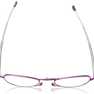 Foster Grant Gideon Rectangular Flat Micro Reading Glasses for Women, Magenta/Transparent, 64 mm + 1.5