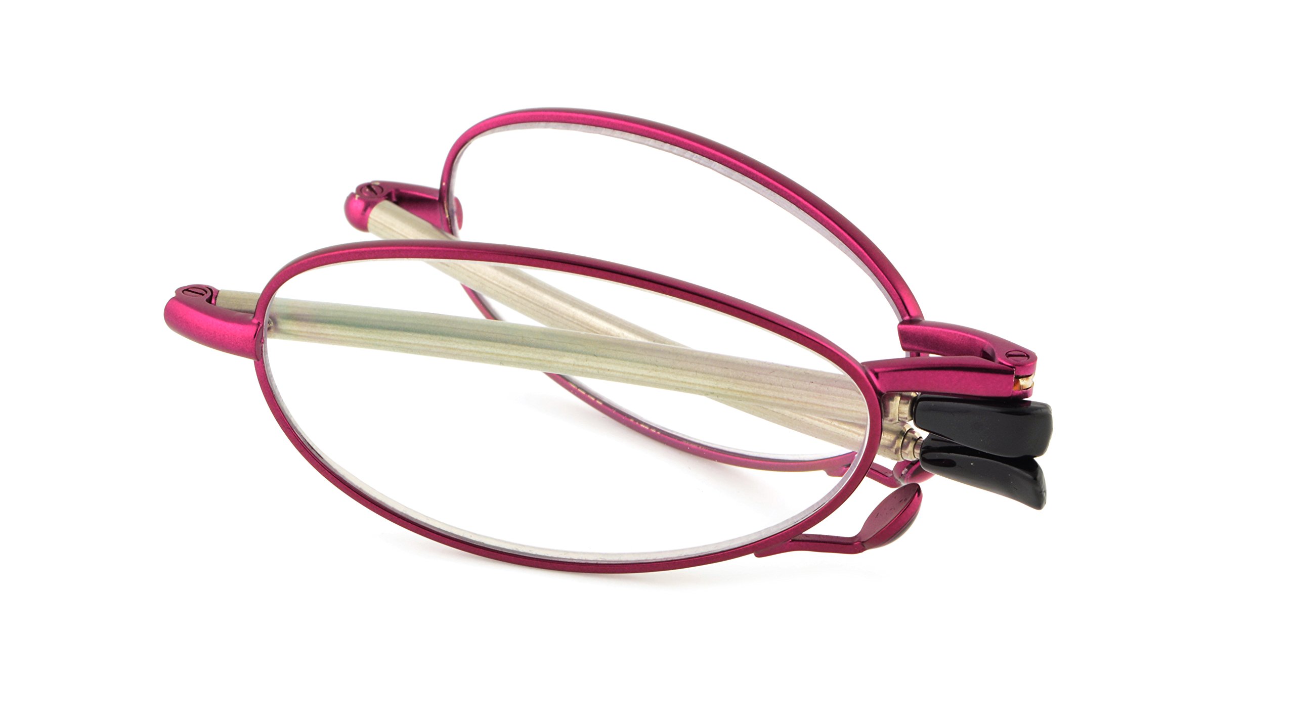 Foster Grant Gideon Rectangular Flat Micro Reading Glasses for Women, Magenta/Transparent, 64 mm + 1.5