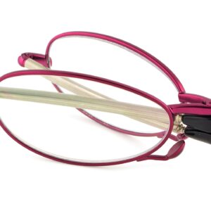 Foster Grant Women's Gideon Rectangular Reading Glasses, Magenta/Transparent, 64 mm, +2.50