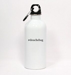 los drinkware hermanos #douchebag - hashtag white water bottle with carabiner 20oz