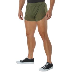 rothco ranger pt shorts - perfect for the gym, running, and more - olive drab - l