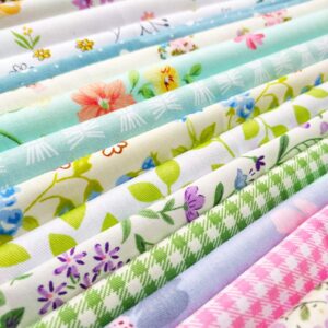 flic-flac 25pcs 12 x 12 inches (30cmx30cm) Cotton Fabric Squares Quilting Sewing Floral Precut Fabric Square Sheets for Craft Patchwork