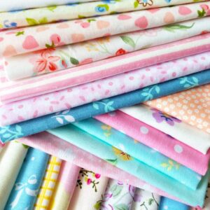 flic-flac 25pcs 12 x 12 inches (30cmx30cm) Cotton Fabric Squares Quilting Sewing Floral Precut Fabric Square Sheets for Craft Patchwork