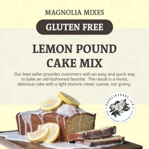 Magnolia Mixes - Lemon Pound Cake Mix - Easy 3-Step Baking with Ingredients: Potato Starch, Rice Flour, Tapioca Flour, and More! - 14oz Each (2-Pack)