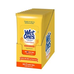 wet ones antibacterial hand wipes, tropical splash - 20 ct. size wipes (10 pack)