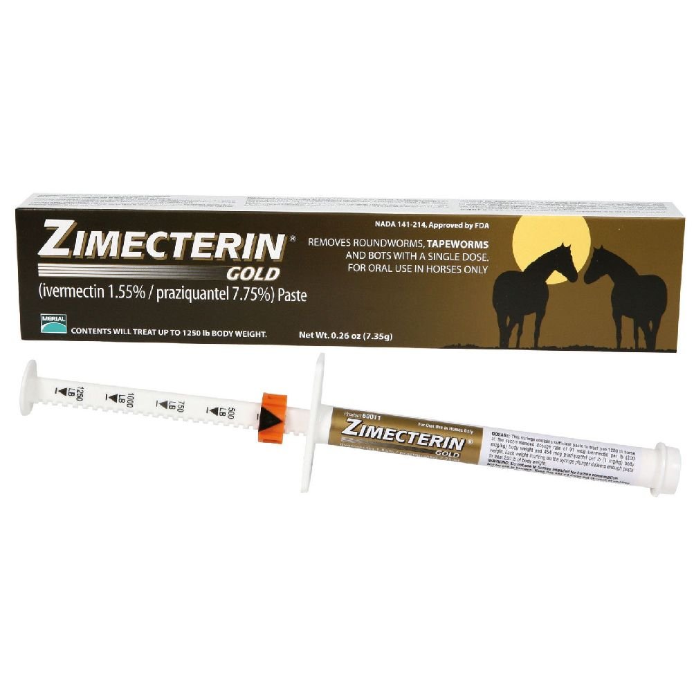 GuHuiKuZimecterin Ivermectin Horse Gold Equine Wormer Parasites Tapeworm 7.75% Tube OTC