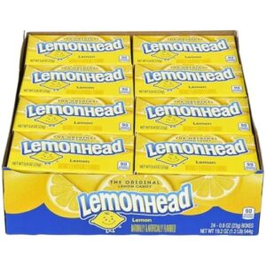 Lemonhead Hard Lemon Candy, 0.8 Ounce Treat-Size Theater Candy Boxes (Pack of 24)