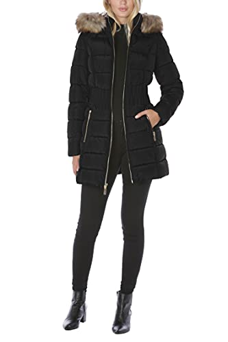 Laundry By Shelli Segal Women's Coat-3/4 Windbreaker Coat with Cinched Waist, Black (2016), Medium