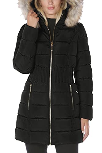 Laundry By Shelli Segal Women's Coat-3/4 Windbreaker Coat with Cinched Waist, Black (2016), Medium