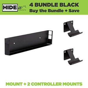 HIDEit Mounts 4 Bundle, Wall Mounts for Original PS4 and Controllers, Steel Mount for PS4 Original and 2 Controller Mounts to Safely Store Your PS4 and PlayStation Controller Near or Behind TV