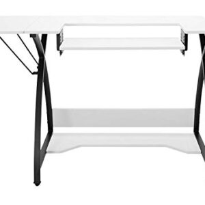 Sew Ready Comet Hobby Center - 45.5" W x 23.5" D White Hobby and Sewing Machine Table with Storage Shelf - Can Also Be Used as Computer Desk