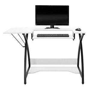 Sew Ready Comet Hobby Center - 45.5" W x 23.5" D White Hobby and Sewing Machine Table with Storage Shelf - Can Also Be Used as Computer Desk