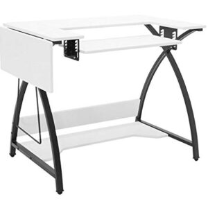 Sew Ready Comet Hobby Center - 45.5" W x 23.5" D White Hobby and Sewing Machine Table with Storage Shelf - Can Also Be Used as Computer Desk