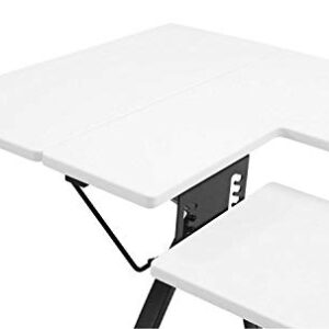 Sew Ready Comet Hobby Center - 45.5" W x 23.5" D White Hobby and Sewing Machine Table with Storage Shelf - Can Also Be Used as Computer Desk