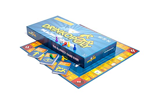 Drinkopoly Party-Game | Fun Drinking-Game for-Game Night | Hilarious Social and Interactive-Board-Game for Adults | Ages 21+ | 1-6 Players | Average Playtime 60 Minutes