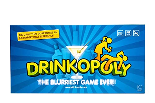 Drinkopoly Party-Game | Fun Drinking-Game for-Game Night | Hilarious Social and Interactive-Board-Game for Adults | Ages 21+ | 1-6 Players | Average Playtime 60 Minutes