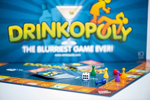 Drinkopoly Party-Game | Fun Drinking-Game for-Game Night | Hilarious Social and Interactive-Board-Game for Adults | Ages 21+ | 1-6 Players | Average Playtime 60 Minutes