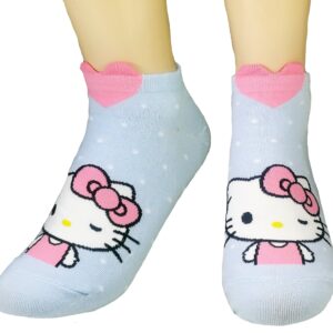 JJMax Women's Hello Kitty Cute Cotton Blend Ankle Socks Set, Lovely Kitty, One Size