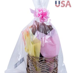 Cellophane Bags For Baskets Cellophane Gift Bags For Wine Bottles, Small Baskets, Mugs And Gifts Clear Cellophane Bags Basket Bags Cello Gift Bags Gusset Style Bag 12 in. X 4 in X 20 in. 10 Pack