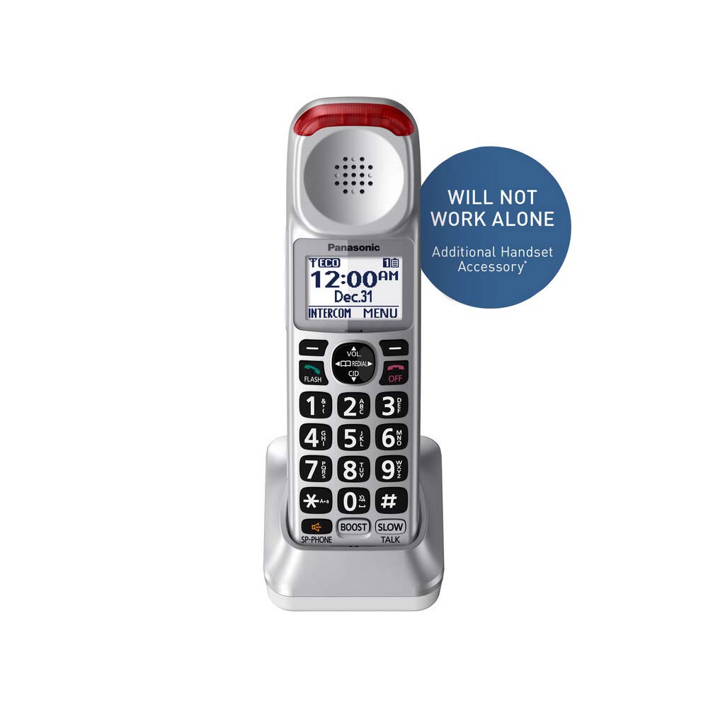 Panasonic New DECT 6.0 Cordless Phone Handset Accessory Talking Caller ID Compatible with KX-TGM450S Series Cordless Phone Systems - KX-TGMA45S (Silver)