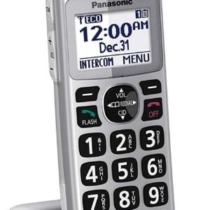 Panasonic New DECT 6.0 Cordless Phone Handset Accessory Talking Caller ID Compatible with KX-TGM450S Series Cordless Phone Systems - KX-TGMA45S (Silver)